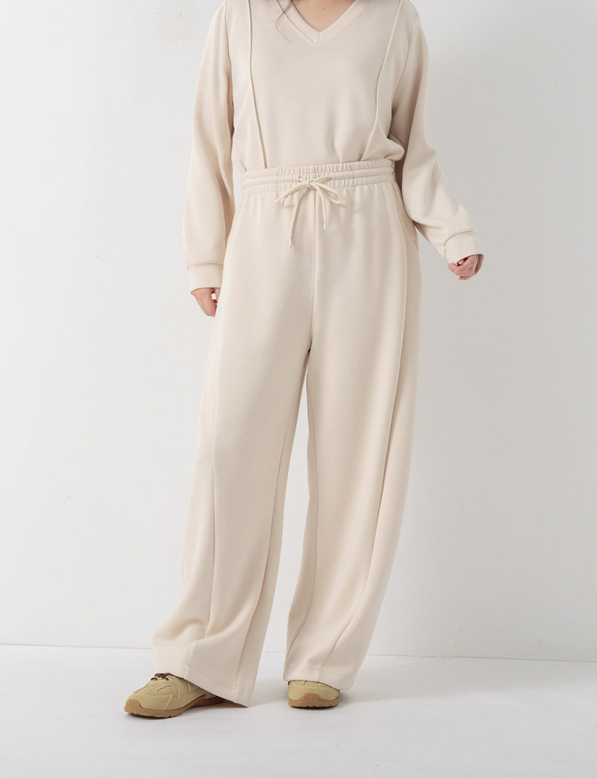 QQ Yogurt Touch Cotton Slimming Curved-Leg Plus Size Pants