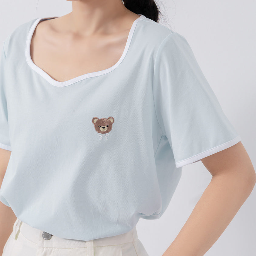 Instant Cooling Sorona Teddy Embroidered Plus Size Tee