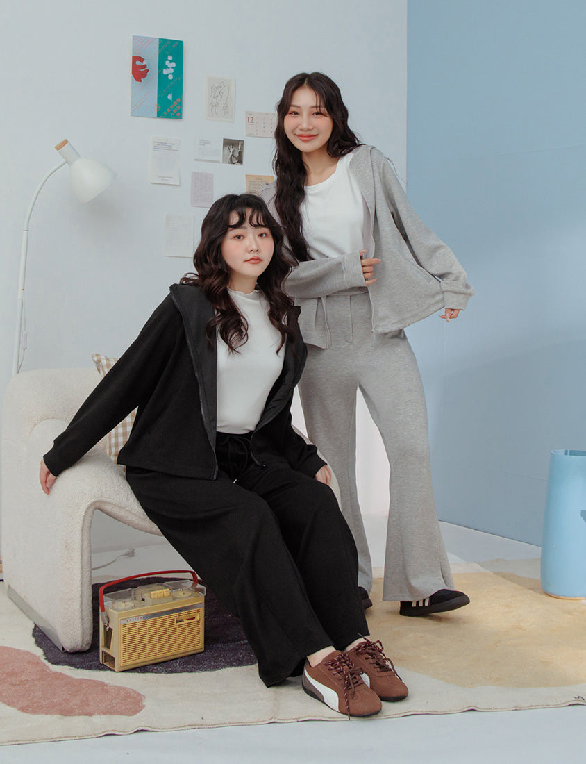 QQ Yogurt Touch Cotton Relaxed Fit Hoodie Plus Size Jacket