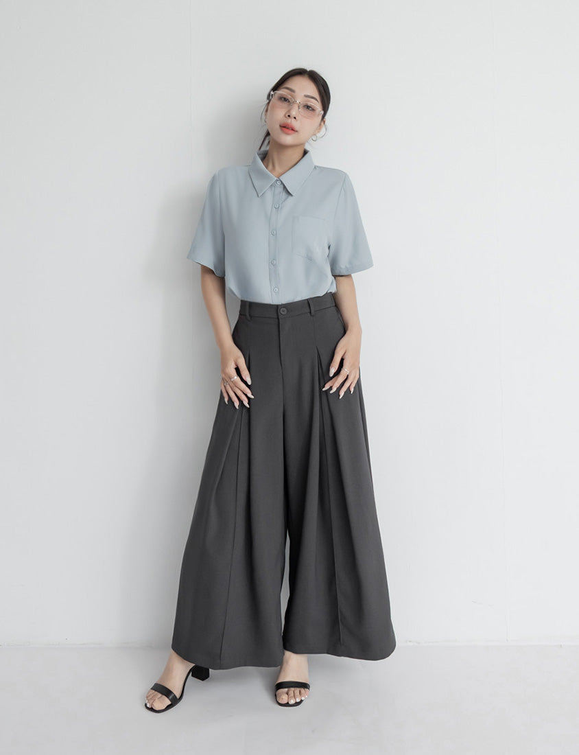 MISS. Silky Cool Classic Morandi Plus Size Shirt