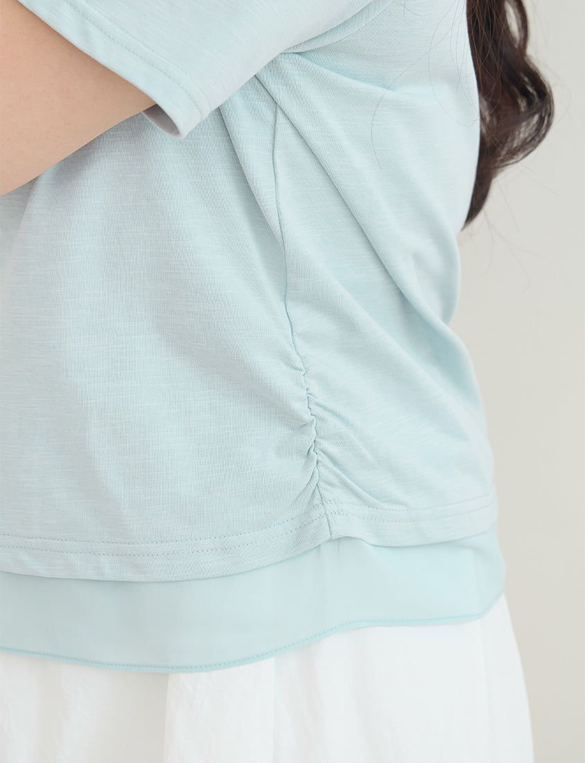 Silky Cool Sorona Mesh Panel Plus Size Tee