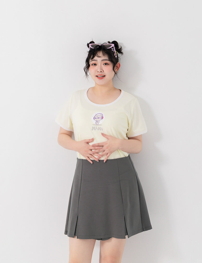 Cloud Cotton A-line Slit Plus Size Skort
