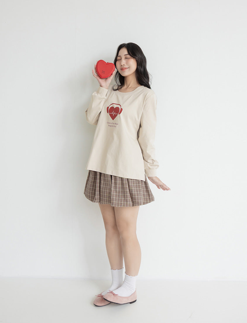 10th Anniversary Heartbeat Graphic Print Plus Size Sweatshirt