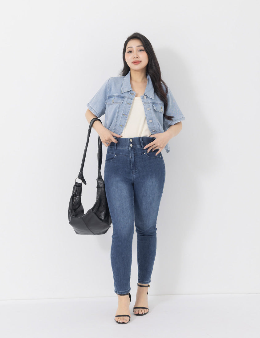 Ultra High Waist Tummy Flattering Long Leg Plus Size Jeans