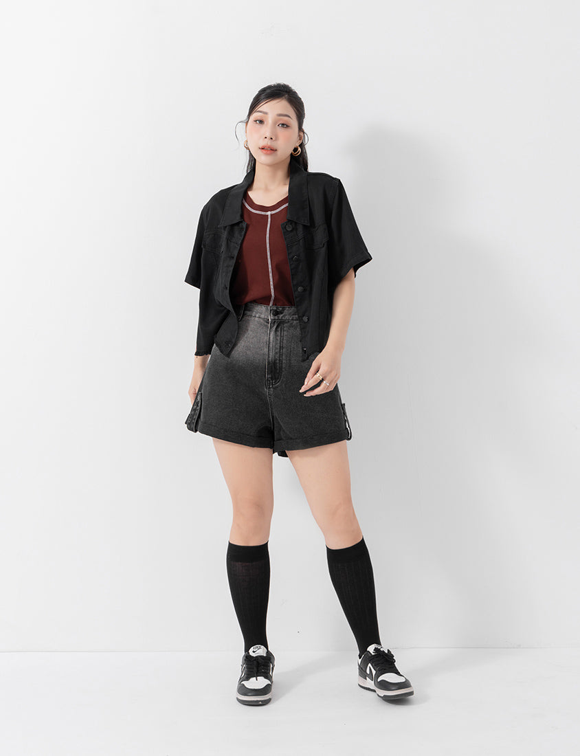 MUA! Cool Touch Lyocell Twill Cropped Plus Size Jacket