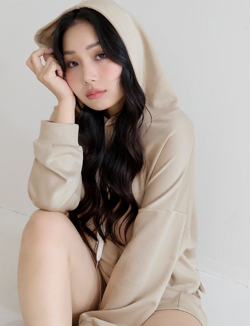 Cloud Cotton Multi-Color Cropped Plus Size Hoodie