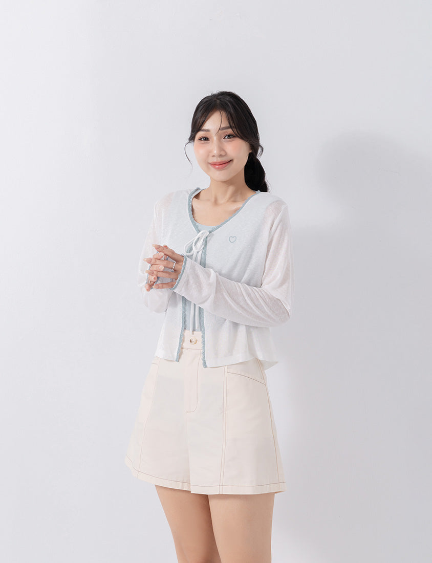 Instant Cooling Lyocell Lace Tie Front Plus Size Cover-Up