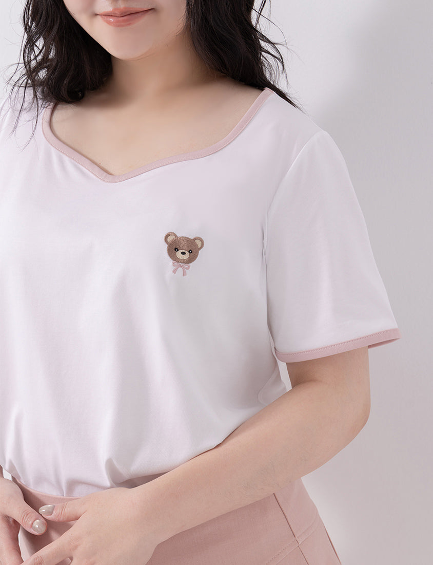 Instant Cooling Sorona Teddy Embroidered Plus Size Tee