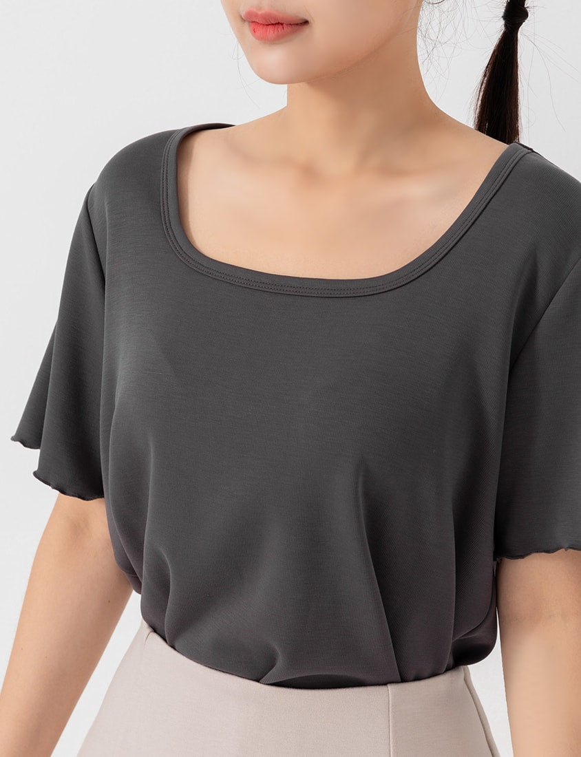 Instant Cooling Cloud Cotton Square Neck Plus Size Tee