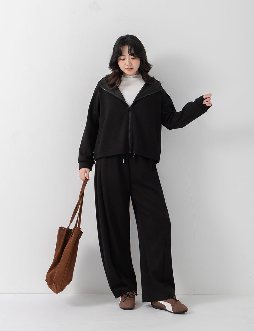 QQ Yogurt Touch Cotton Slimming Curved-Leg Plus Size Pants