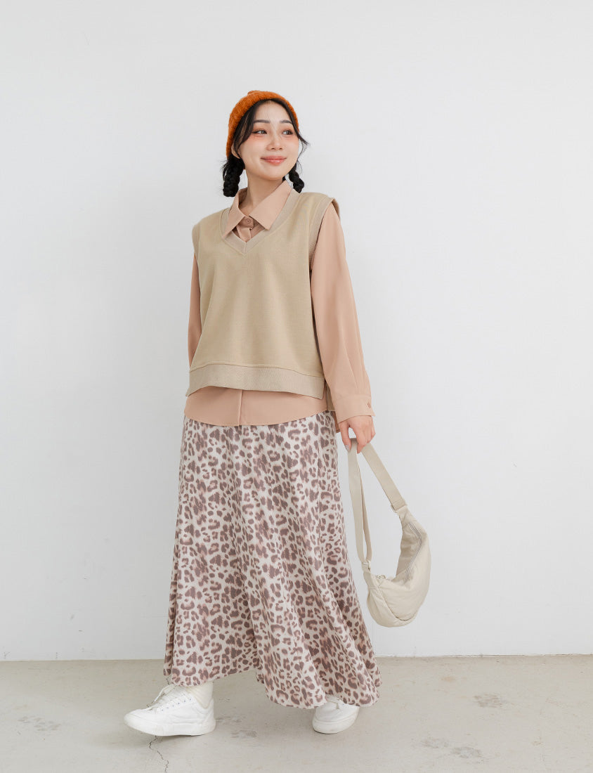 Sweet Versatile V-Neck Cotton Side Slit Plus Size Vest