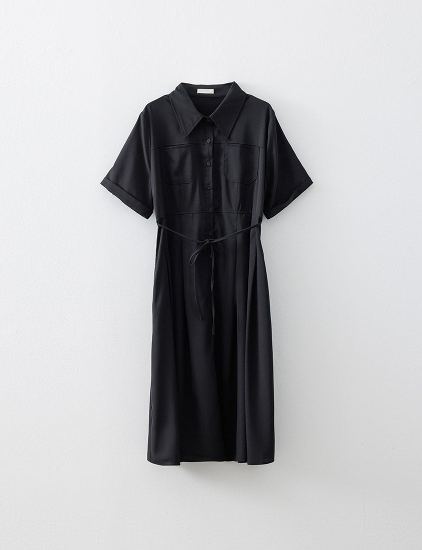 Vintage Japanese Style Button-Up Collar Plus Size Maxi Dress