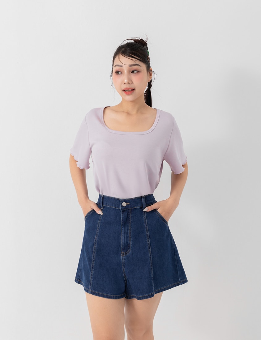 Instant Cooling Cloud Cotton Square Neck Plus Size Tee
