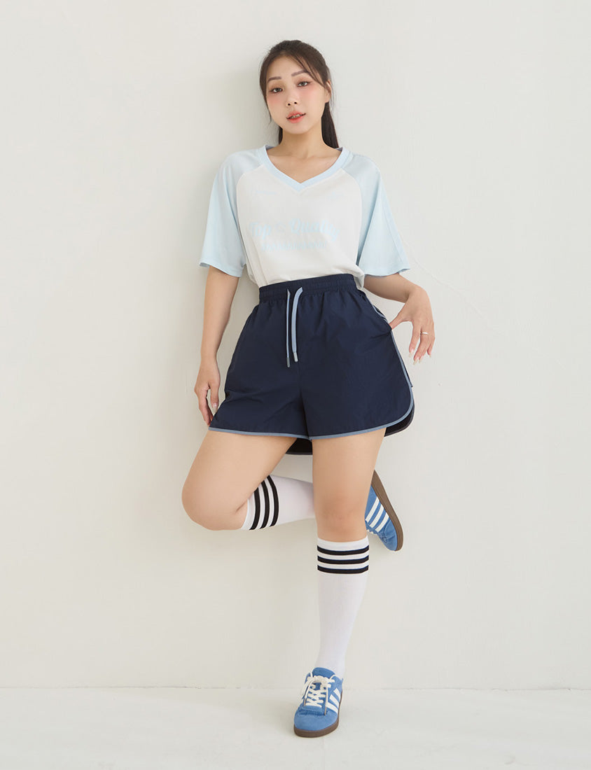 Instant Icy Cooling Contrast Plus Size Sport Shorts