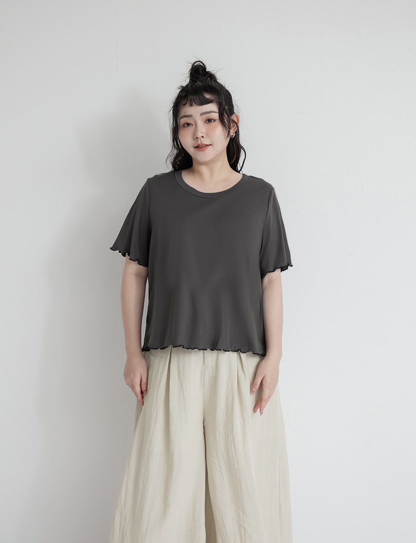 High Waist Slim Fit Lyocell Linen Cropped Plus Size Wide Leg Pants