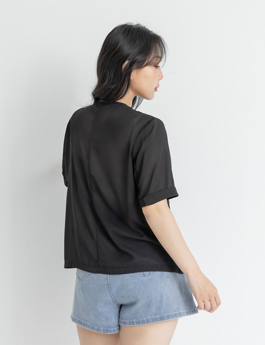 MISS. Sheer Chiffon Tailored Plus Size Blazer