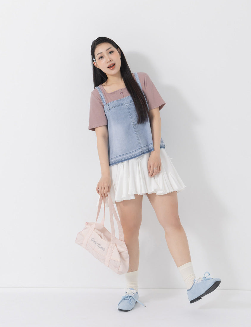 Tencel Denim Elastic Back Plus Size Strap Cami Vest