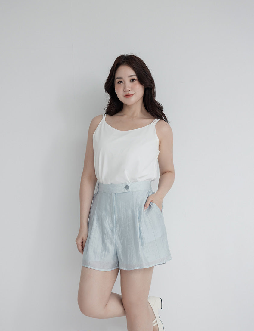 MISS. Lightweight Asymmetrical Crinkle Plus Size Shorts