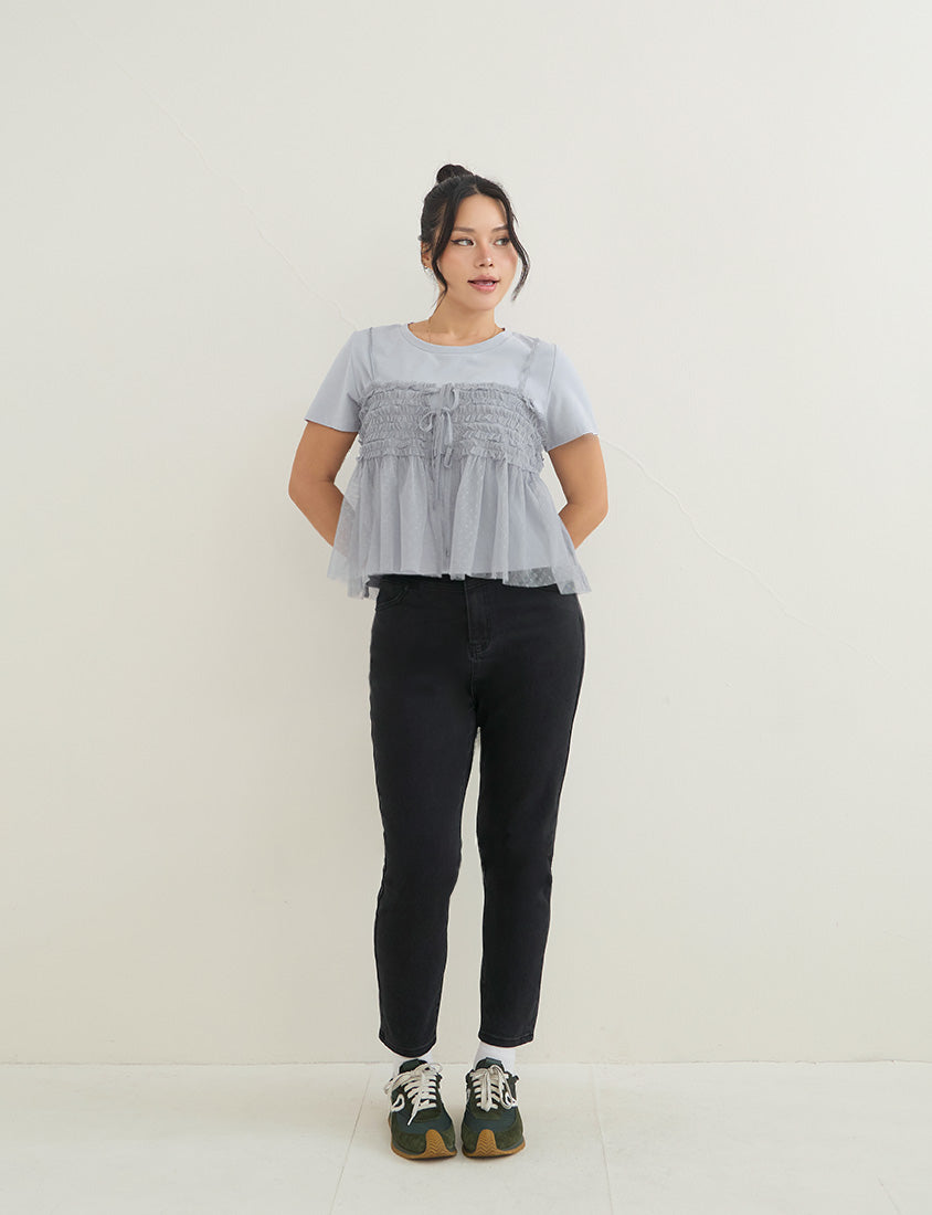 2-Way Japanese Polka Dot Mesh Plus Size Cami Top