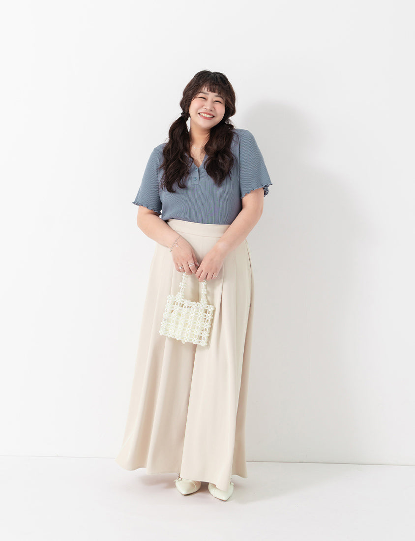Instant Cooling Chiffon Pleated Plus Size Wide Leg Pants