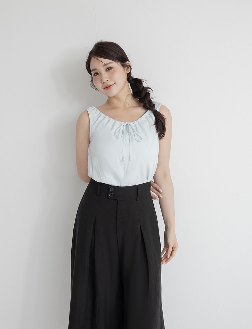 Cooling Drawstring Sleeveless Plus Size Top