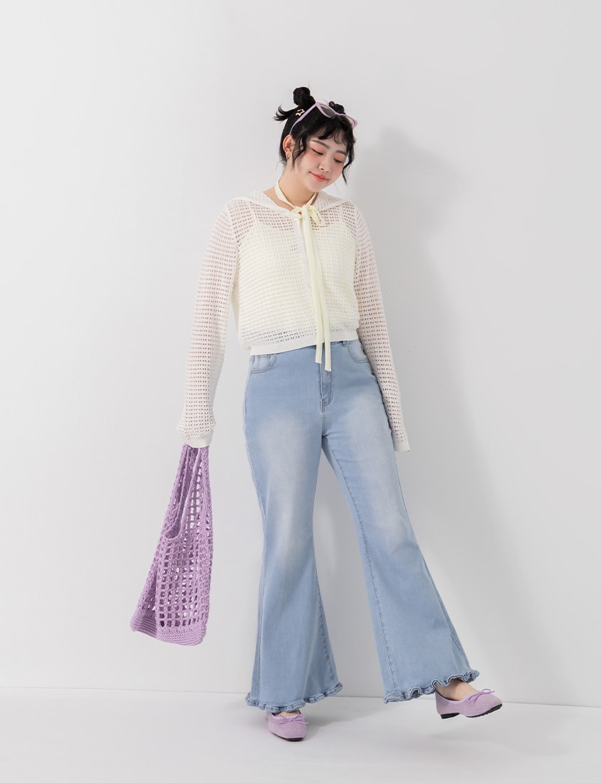 Ice Silk Button-Up Hooded Plus Size Knit Cardigan