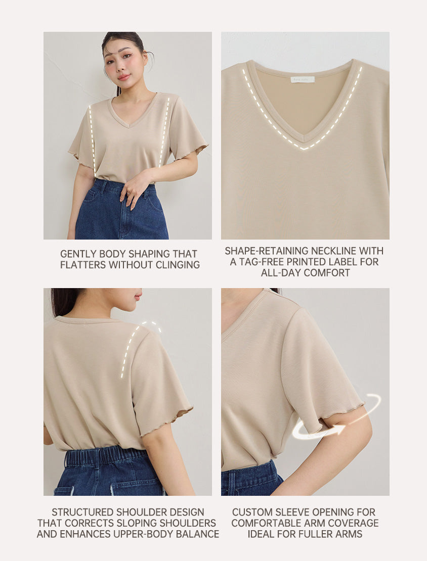 Instant Cool Cloud Cotton V-Neck Plus Size Tee