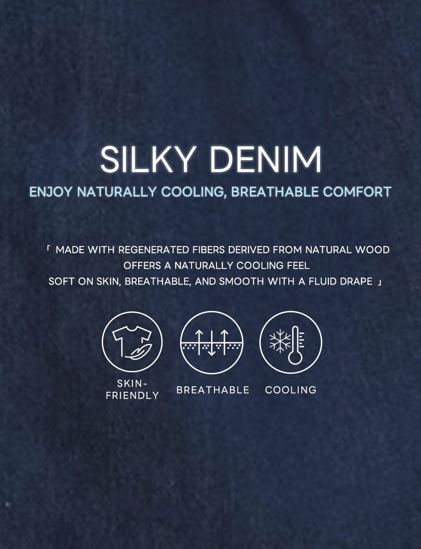 Cooling Tencel Silky Denim Plus Size Shirt