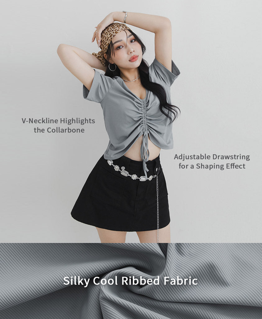 MUA!  Silky Cool-Girl Ruched Plus Size Short Sleeve Top
