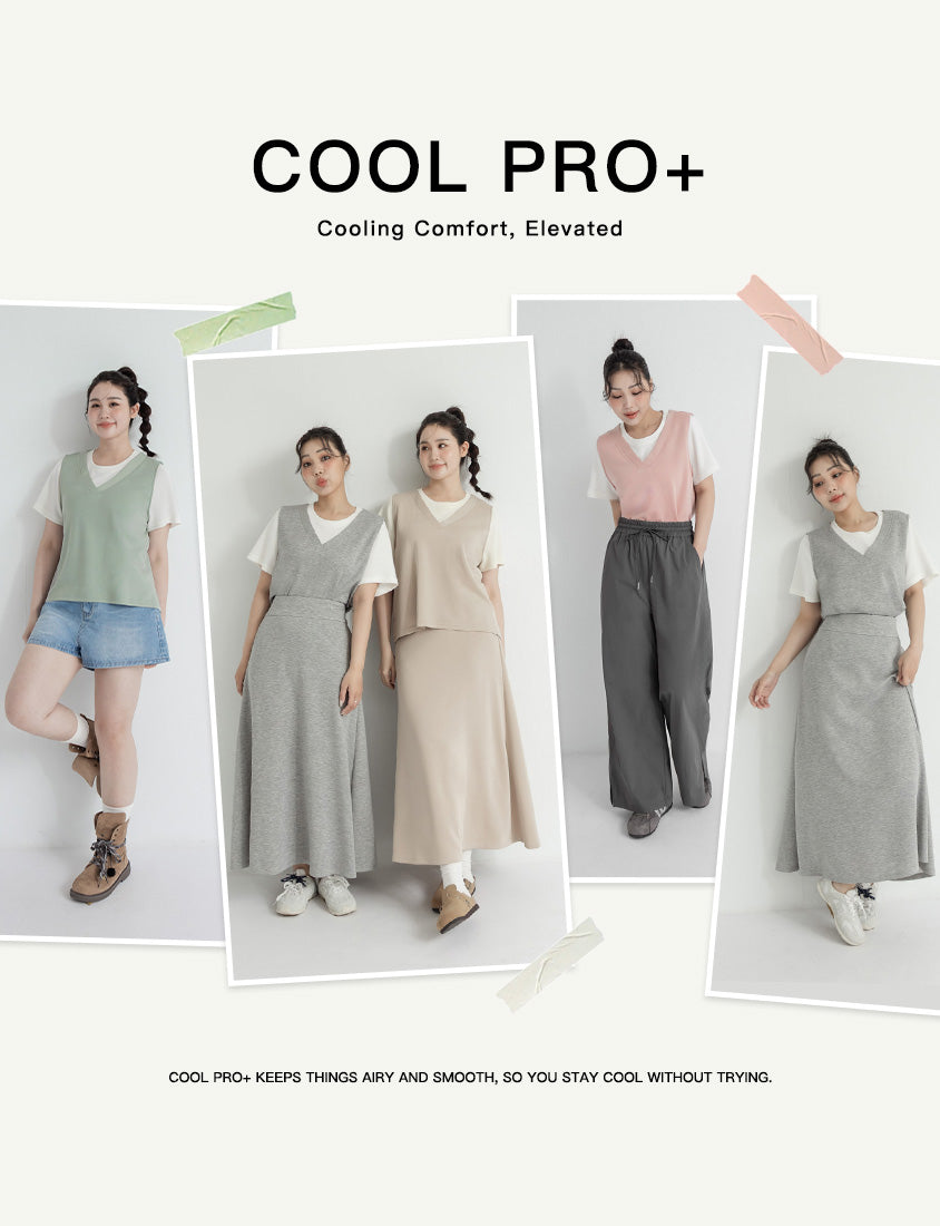 Instant Icy Cooling Cloud Cotton Faux Two Piece Plus Size Tee