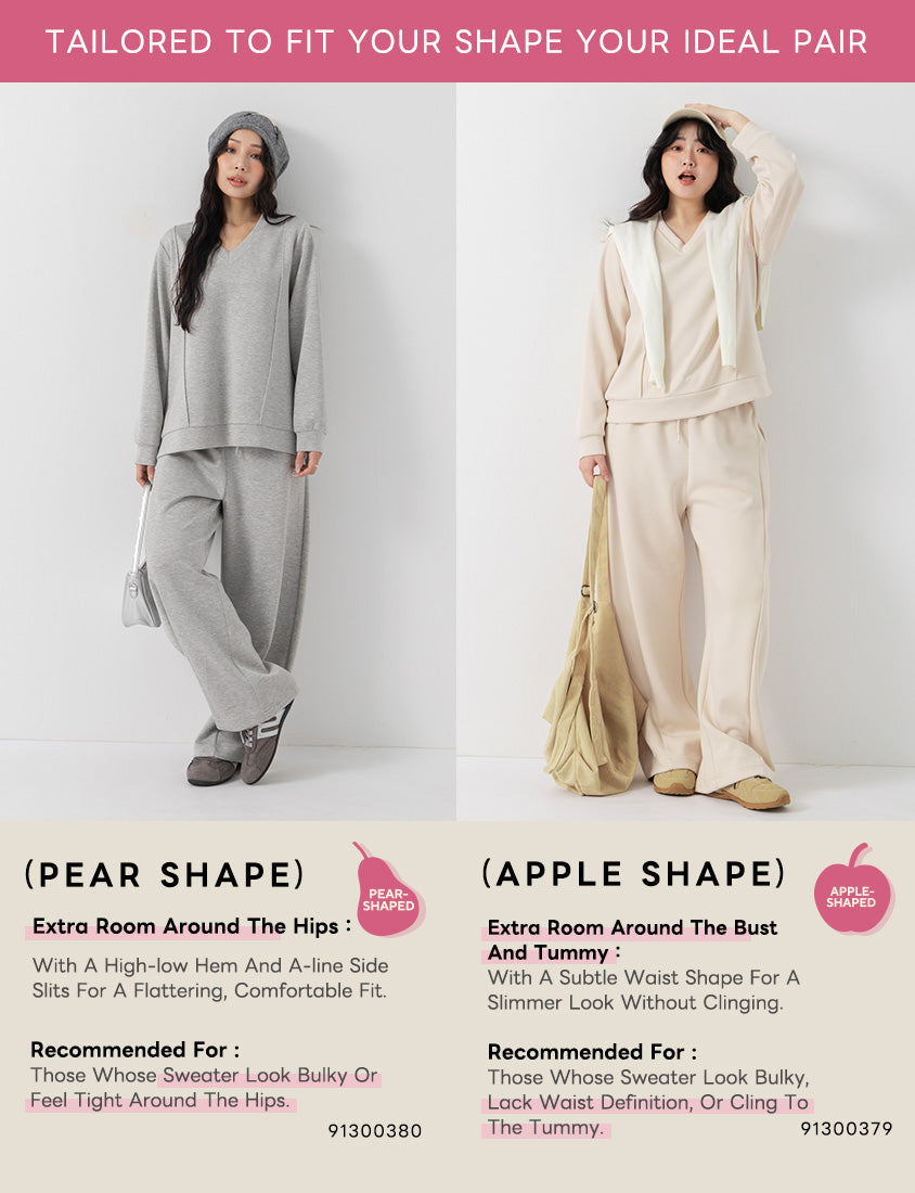 Pear-Shaped Friendly! Perfect Fit Seamed Yogurt Touch Plus Size Sweater