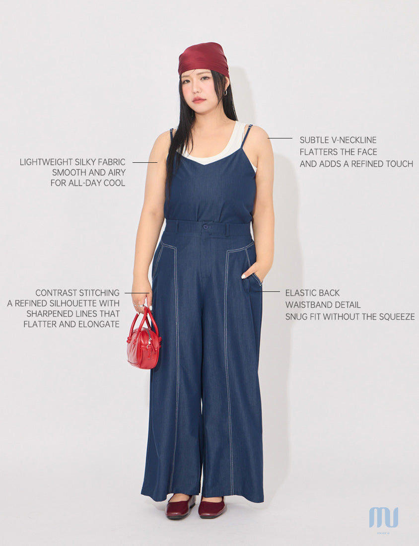 MORE U COOL PRO+ Silky Denim-Look Plus Size Vest