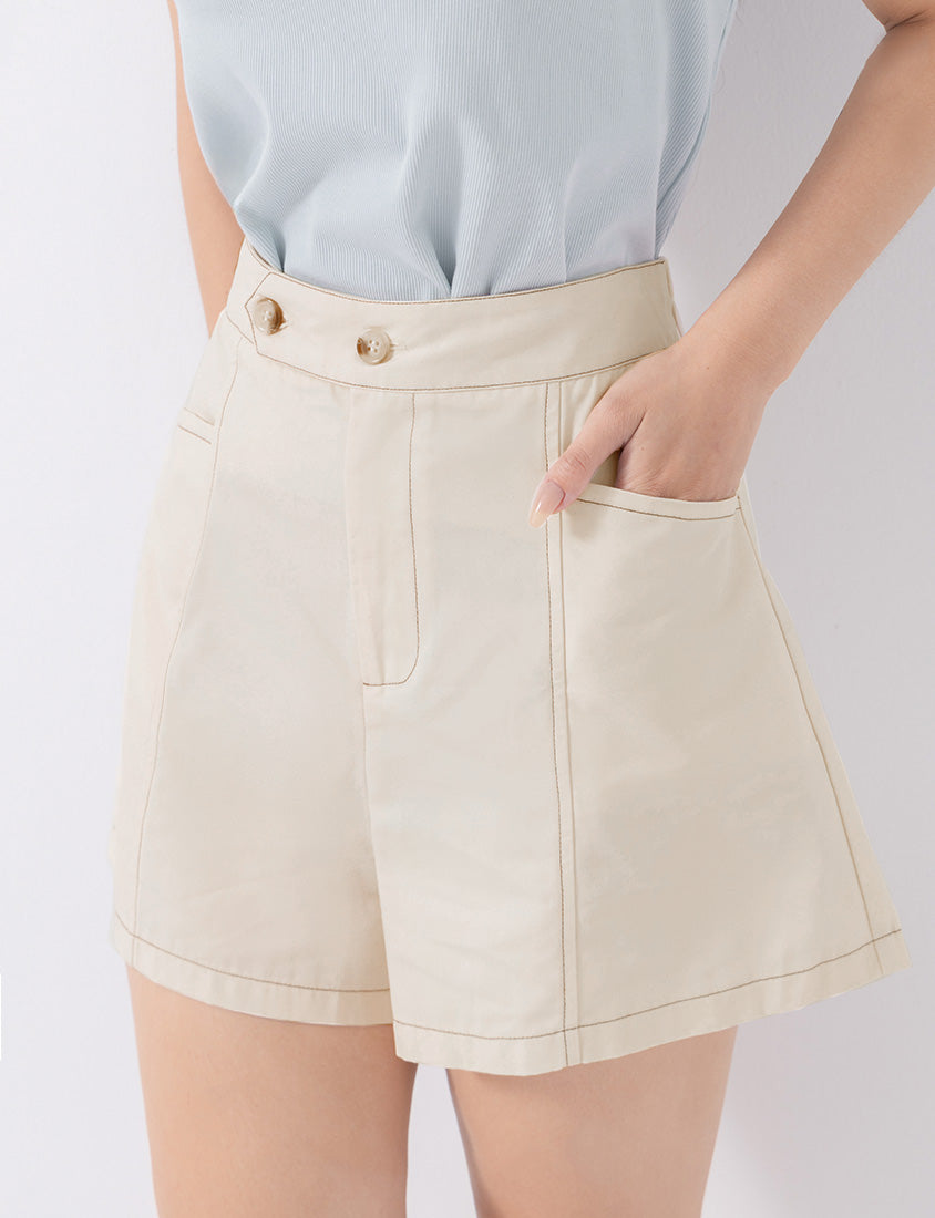 Cool Touch Lyocell Contrast Stitch Plus Size Shorts