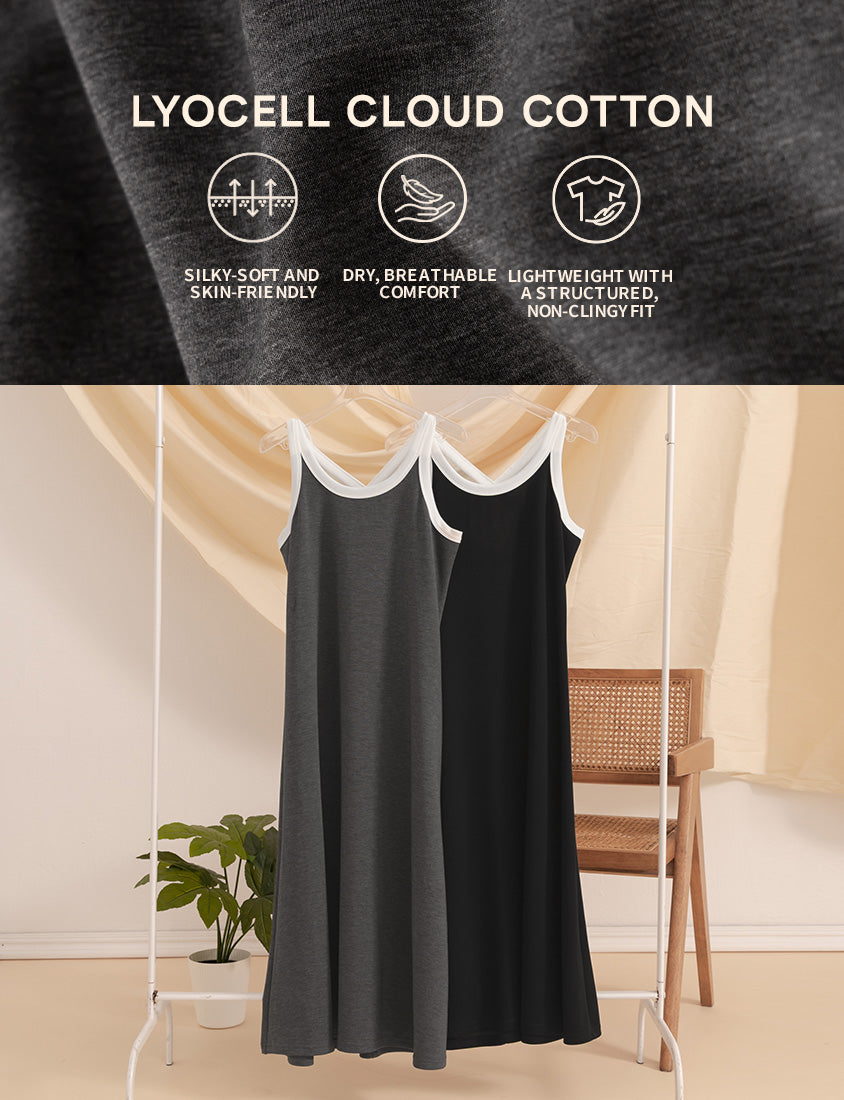 Lyocell Cloud Cotton Open-Back Short Sleeve Maxi Dress