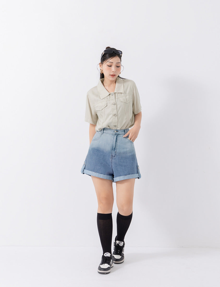 MUA! Cool Touch Lyocell Twill Cropped Plus Size Jacket