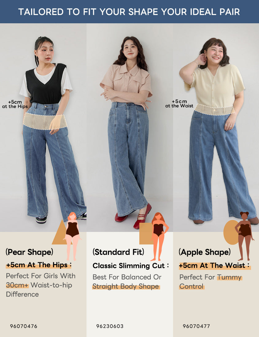 Pear-Shaped Friendly! Seamed Plus Size Wide Leg Jeans