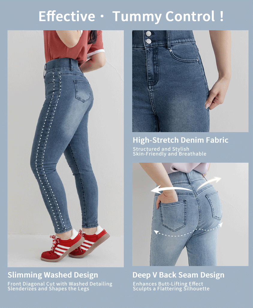 Tummy Flattering Plus Size Slimming Jeans