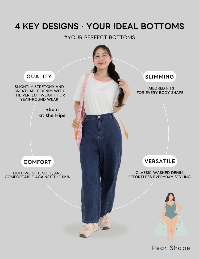 Pear-Shaped Friendly! Perfect Fit Plus Size Curved Leg Jeans
