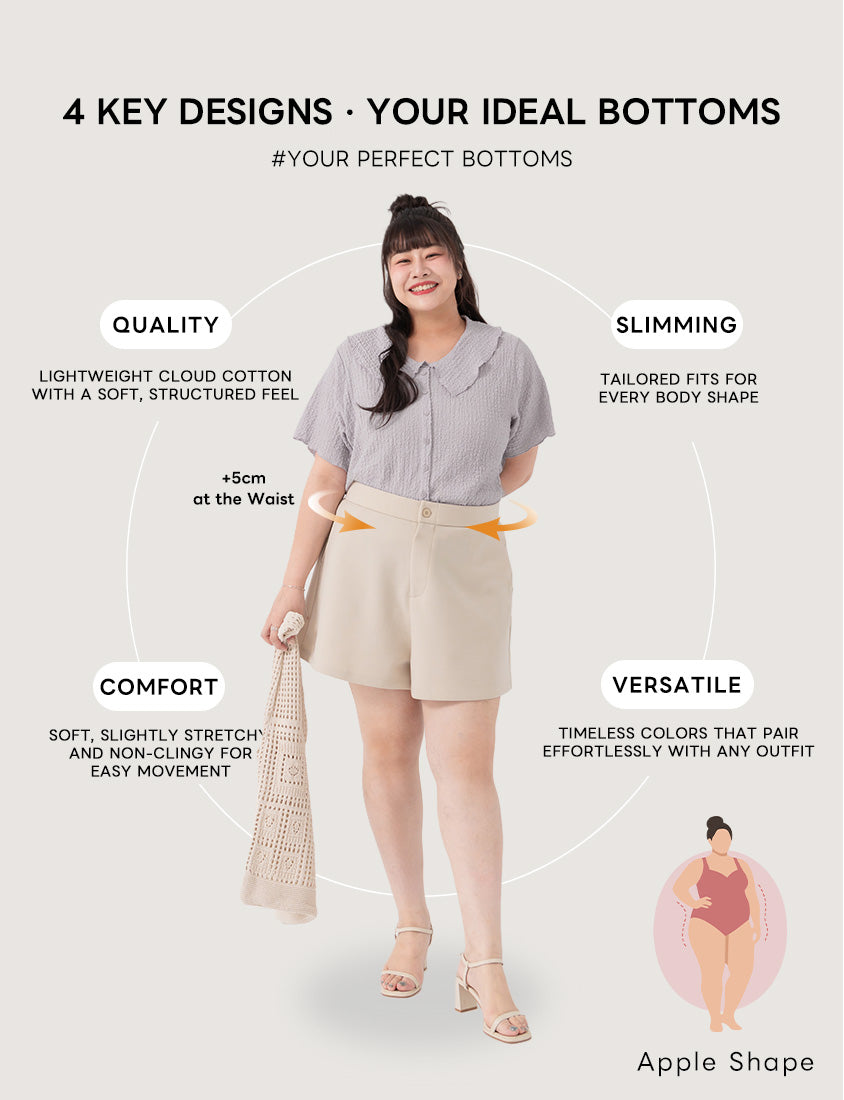 Apple-Shaped Friendly! Perfect Fit Cloud Cotton Plus Size Shorts