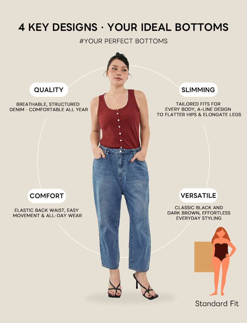 Standard Perfect Fit Plus Size Boyfriend Jeans