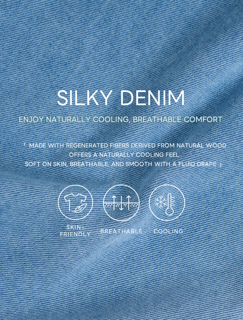 Cooling Tencel Silky Denim Drawstring Plus Size Boyfriend Jeans