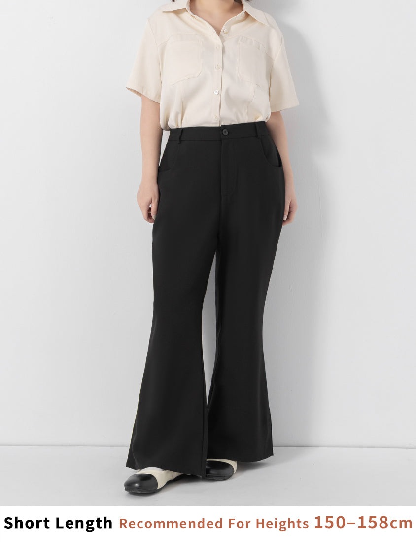 Perfect Proportion Slim Fit Plus Size Flared Trousers (Short)