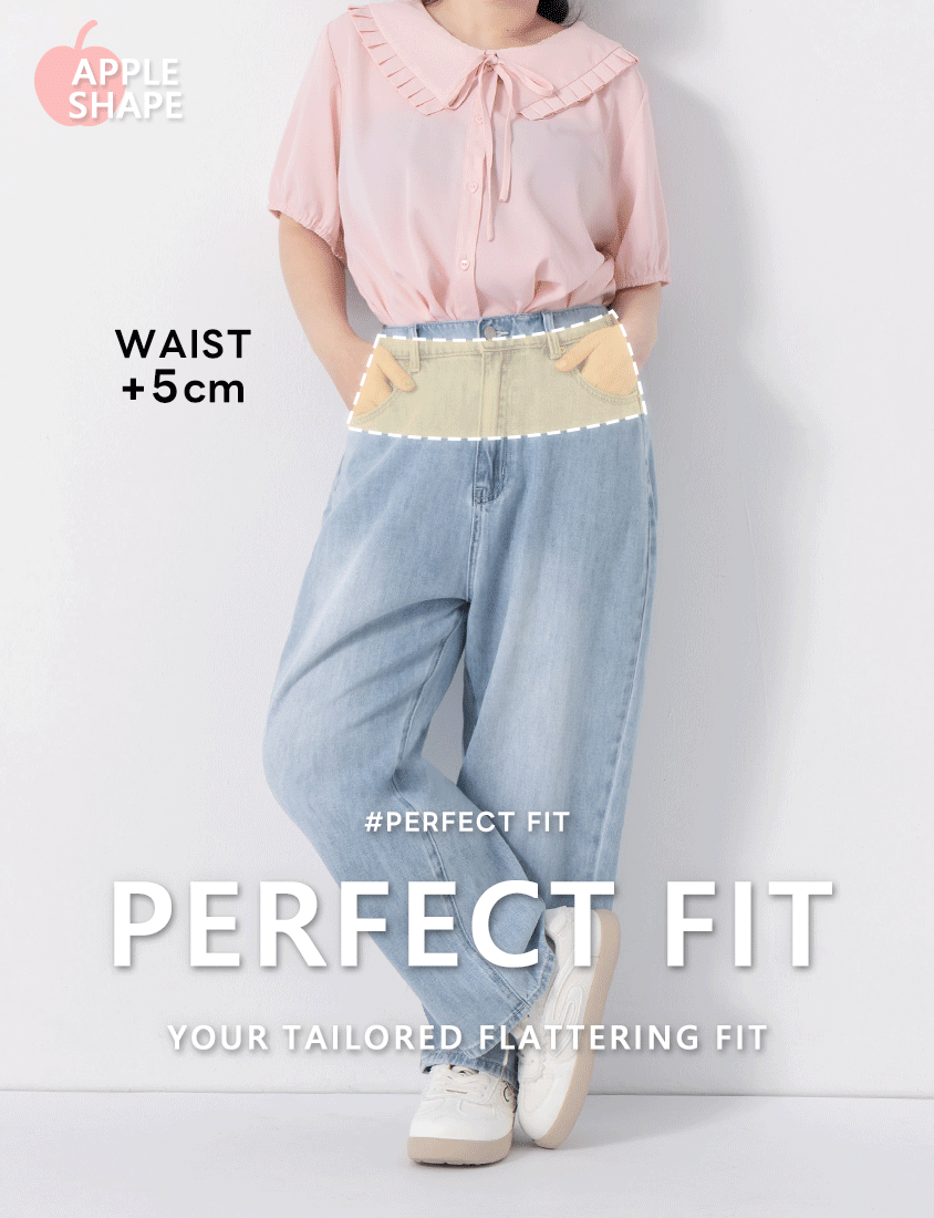 Apple-Shaped Friendly! Perfect Fit Slim Straight Cropped Plus Size Jeans