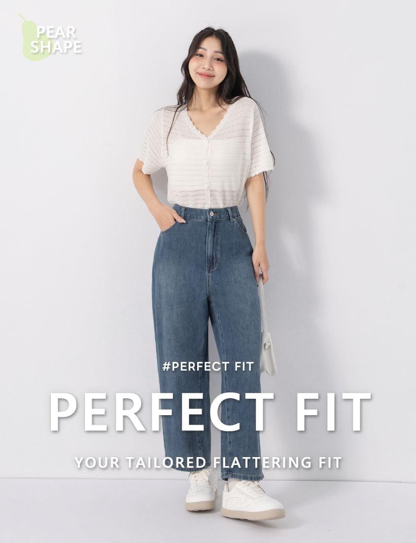 Pear-Shaped Friendly! Perfect Fit Slim Straight Cropped Plus Size Jeans