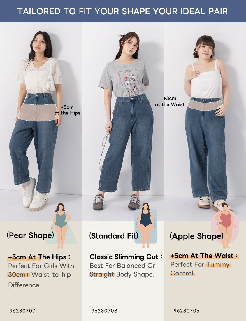Standard Perfect Fit Slim Straight Cropped Plus Size Jeans