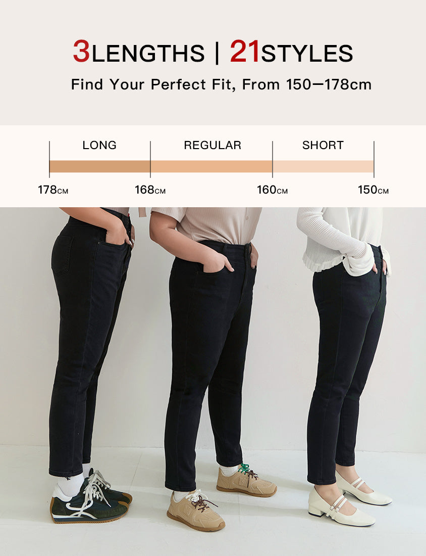 High-Waist Stretch Slim-Leg Plus Size Pants (Regular)