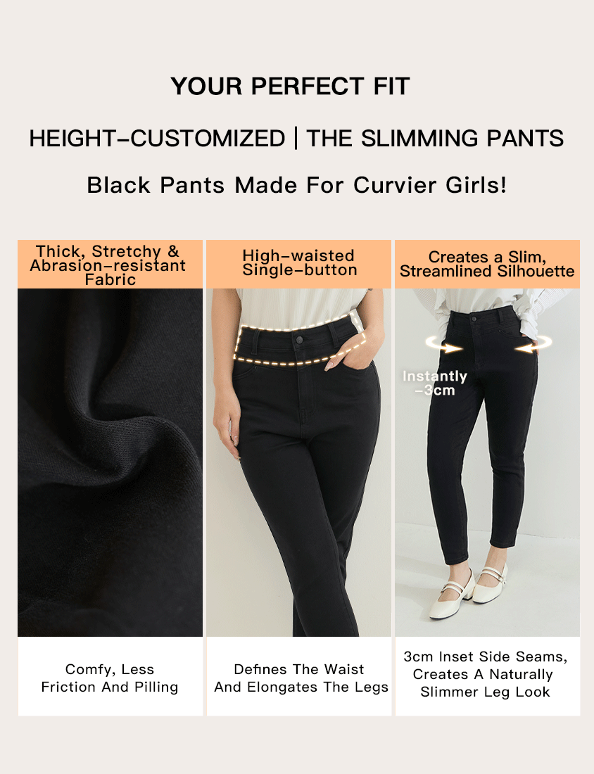 High-Waist Stretch Slim-Leg Plus Size Pants (Regular)
