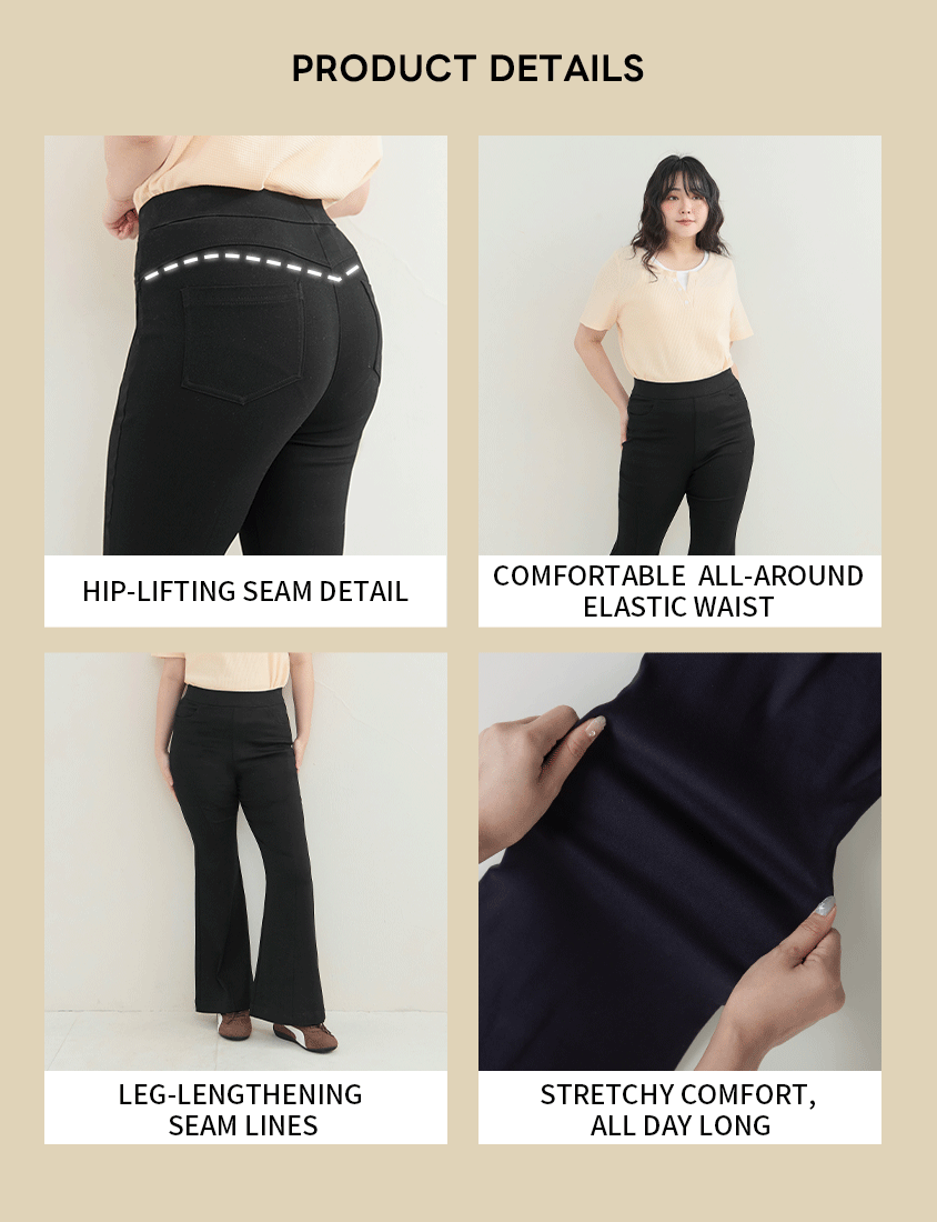 Hip-Lifting Stretch Plus Size Flared Pants
