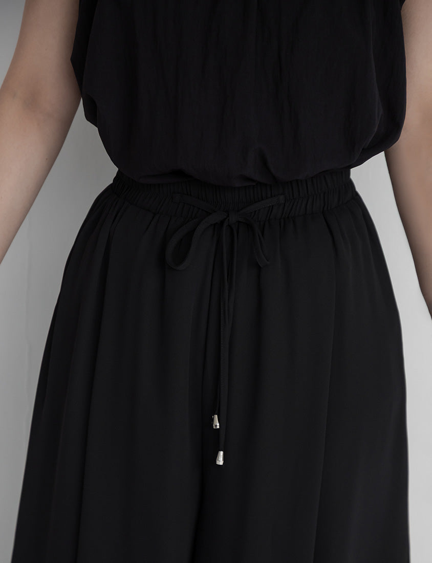 Flowy Layered Chiffon Plus Size Wide Leg Pants