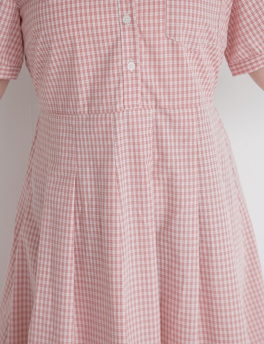 Collared Button-Up Gingham Plus Size Maxi Dress